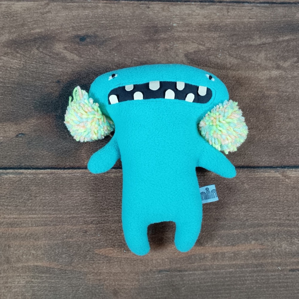 Uglydoll UGLU Teal Monster Plush Stuffed Animal Toy‎ Pom Pom Accents